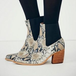 Snake skin free people frontier boots